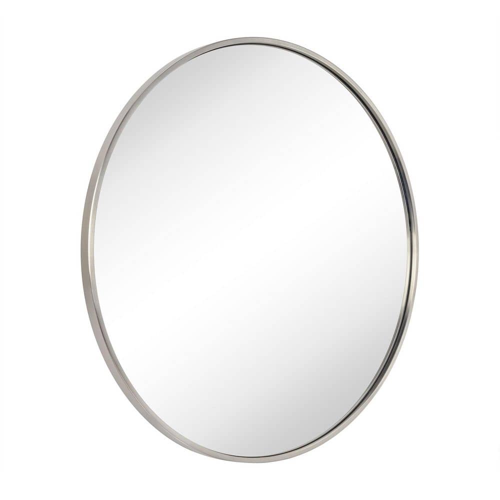 36 inch Round Stainless Steel Framed Bathroom Vanity Mirror in Brushed Nickel price history on PriceWatchPro