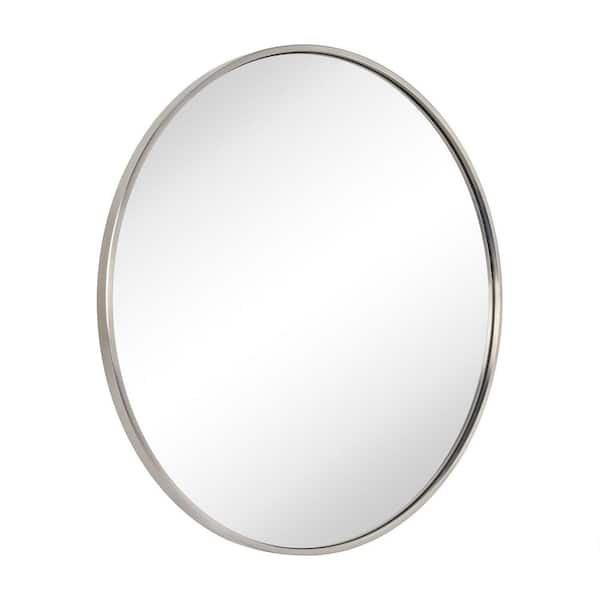 36 in. W x 36 in. Round Stainless Steel Framed Bathroom Vanity Mirror in Brushed Nickel