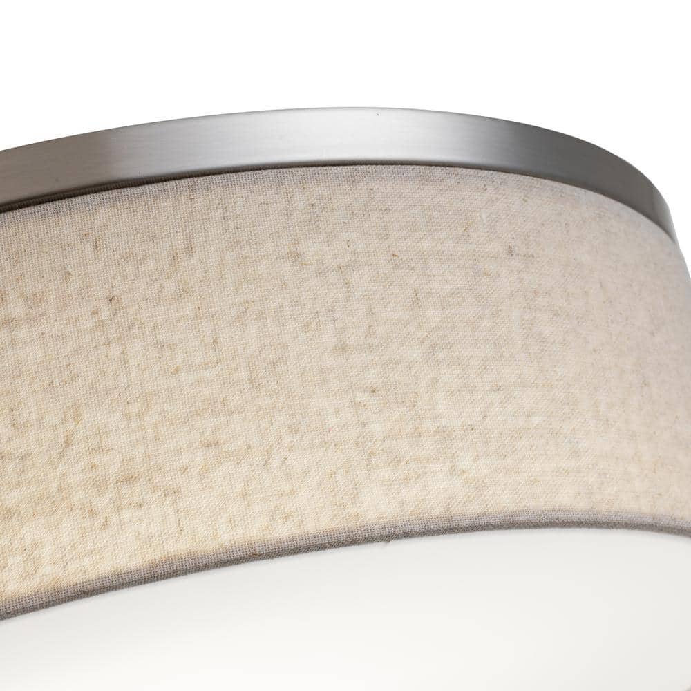 15" Brushed Nickel LED Drum Flush Mount Ceiling Light