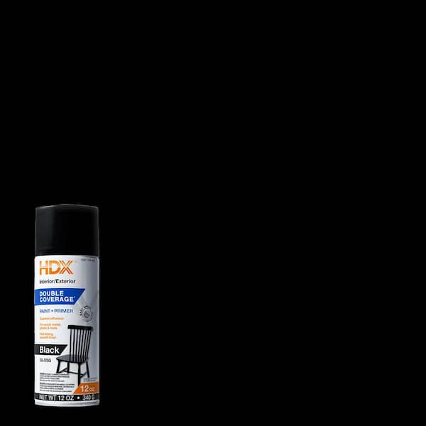 HDX 12 oz. Double Coverage Gloss Black Spray Paint AH79905UX - The Home  Depot