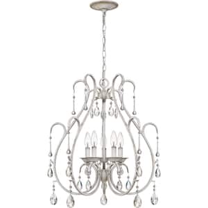 Blanca 5-Light Antique White Candle-Style Chandelier