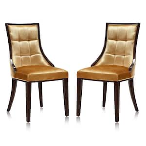 Fifth Avenue Antique Gold Velvet Dining Chair (Set of Two)
