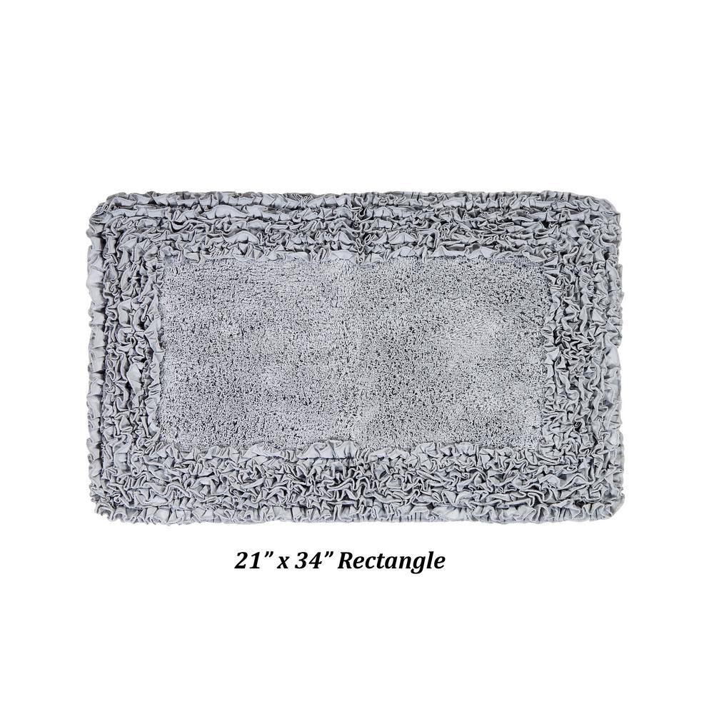 Better Trends Shaggy Border Collection Silver 21 in. x 34 in. 100% ...