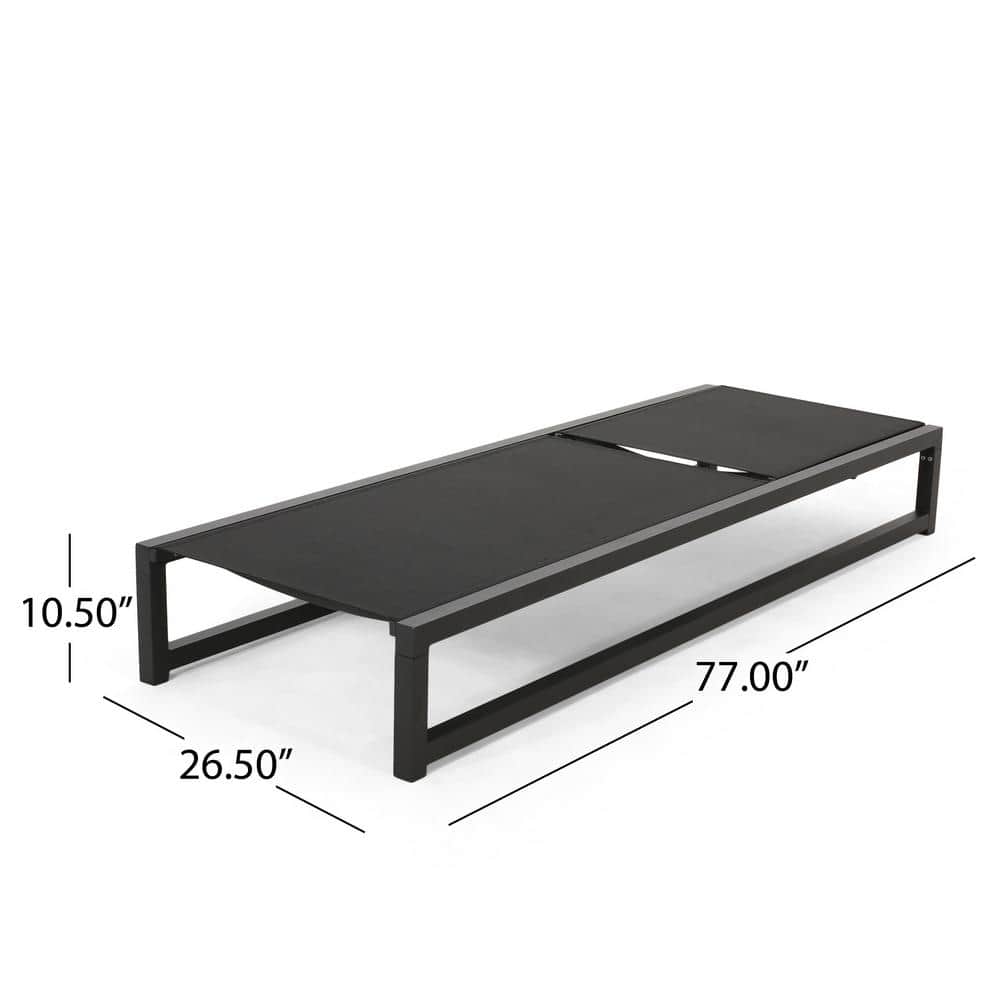 Modesta Black Aluminum Outdoor Adjustable Chaise Lounge