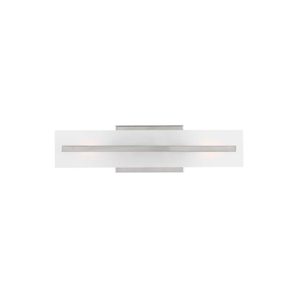 Brushed Nickel Two-Light Satin Etched Glass Vanity Light
