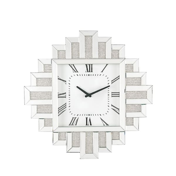 Acme Furniture Ornat White Analog Vintage Roman Numerals Wall Clock