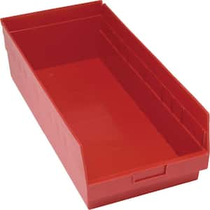 Store-More 6 in. Shelf 27.3 Qt. Storage Tote in Red (6-Pack)