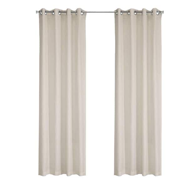 Habitat Ashcroft Linen Polyester Textured 52 in. W x 108 in. L Grommet Indoor Light Filtering Curtain (Single Panel)