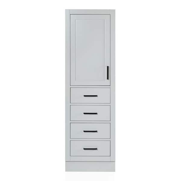 Hepburn 20 in. W x 16 in. D x 65 in. H Freestanding Bathroom Linen Storage Cabinet with Adjustable Shelves in Gray
