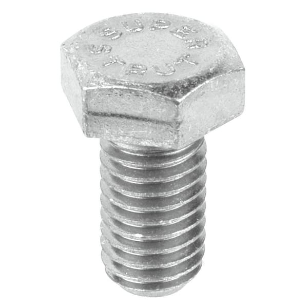 Superstrut 3/8 in. x 1 in. Strut Fitting Hex Head Bolt Silver Galvanized (5-Pack)