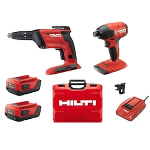 22-Volt Lithium-Ion Cordless Impact Drill Driver/Drywall Screw Gun Combo Kit (2-Tool)