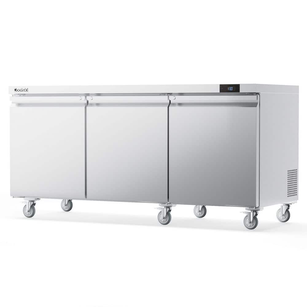 72 in. 20.9 cu. ft. Commercial Auto/Cycle Defrost Undercounter Upright Freezer in Stainless Steel