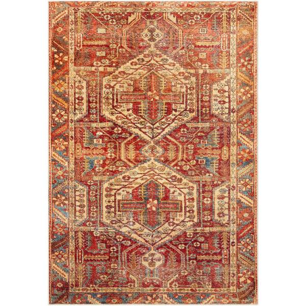 Livabliss Hanson Orange Doormat 2 ft. x 3 ft. Traditional Indoor Machine-Washable Area Rug