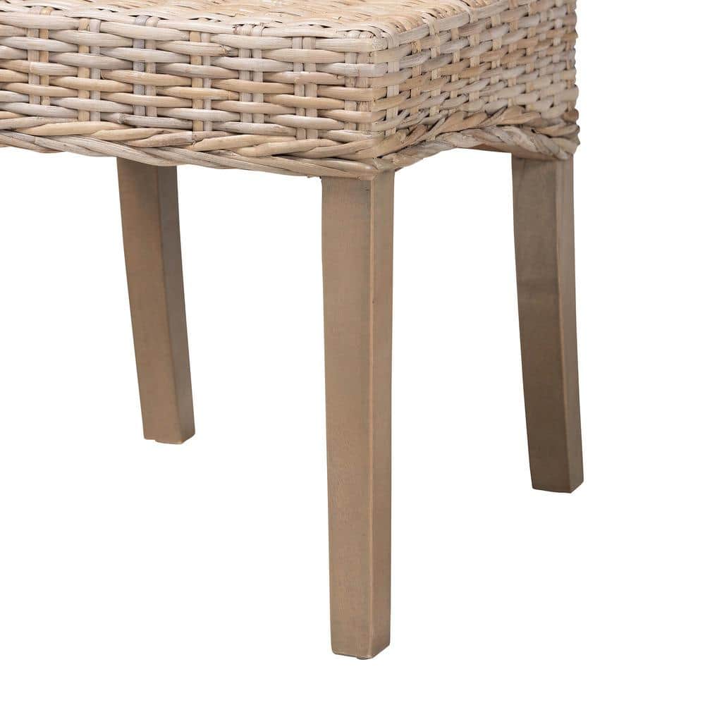 Santiago High Back Gray Cane and Wood Side Chair