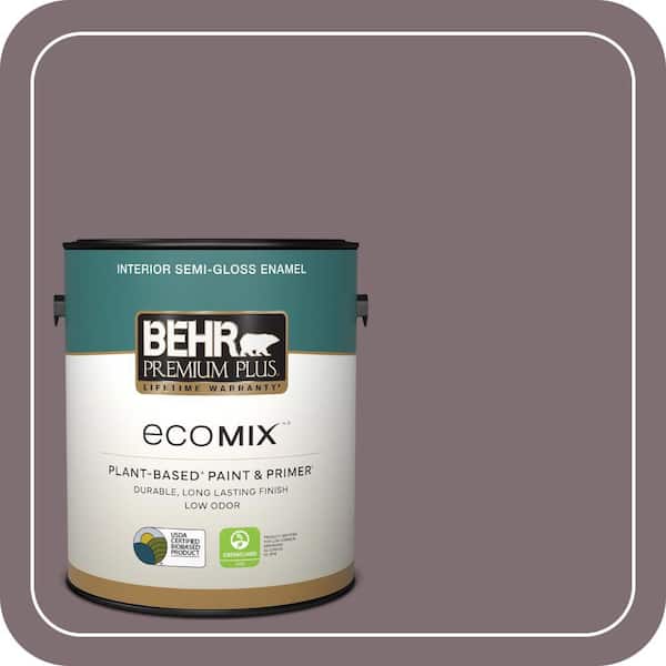 1 gal. #N110-5 Royal Raisin Semi-Gloss Enamel EcoMix Plant-Based Interior Paint & Primer