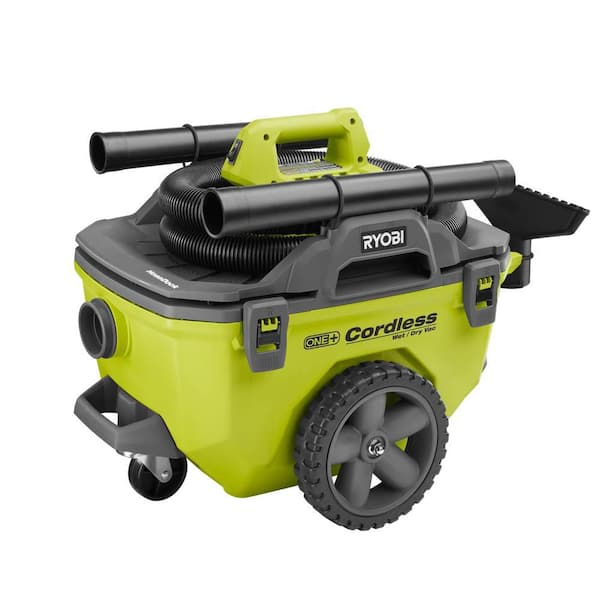 RYOBI ONE+ 18V 6 Gal. Cordless Wet/Dry Vacuum (Tool Only) with Hose, Crevice Tool, Floor Nozzle and Extension Wand