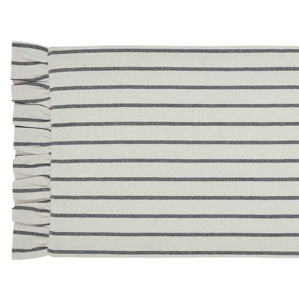 Navy and Creme Cotton Striped Farmhouse Table Runner 12x36