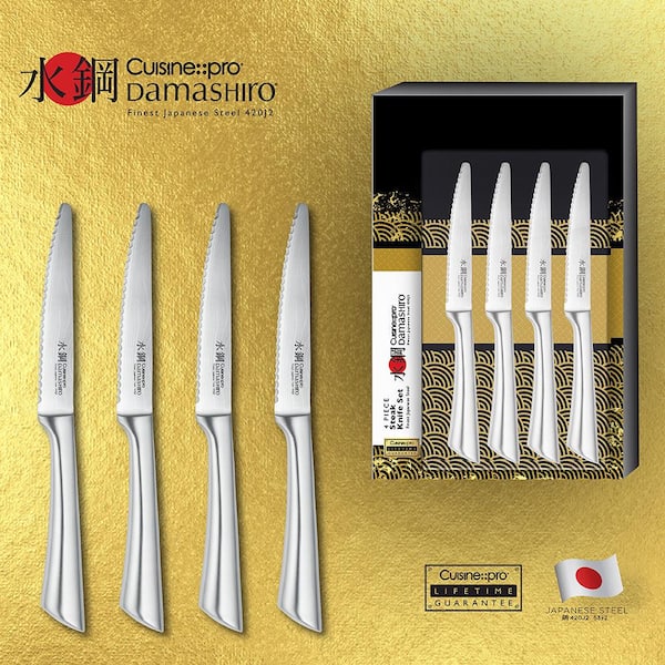 Japanese Steak Knives Vintage Samurai Cutleries Set of 6 and 