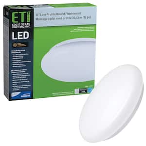 12 in. Round LED Flush Mount Ceiling Light 1000 Lumens Closet Bathroom Lighting Hallway 120-277 Volt 2700K Warm White