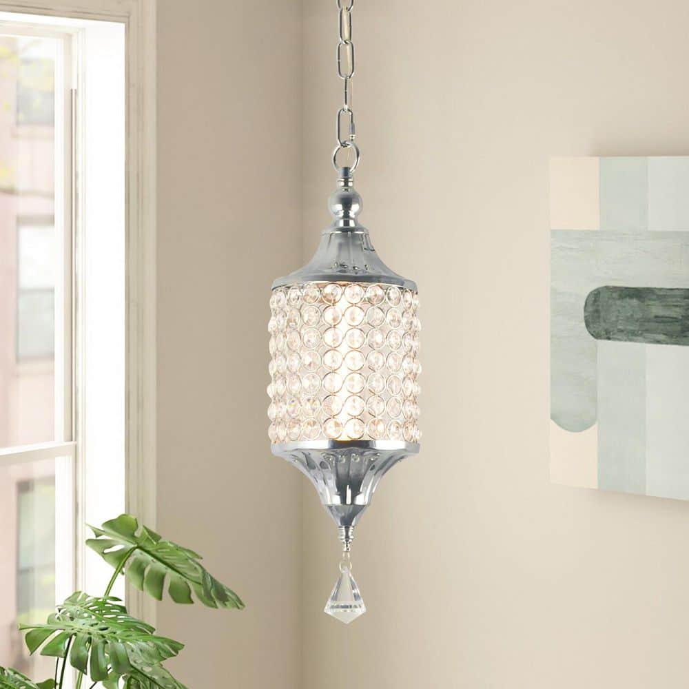 1 Light Chrome Single Dimmable Integrated LED Pendant Light with Clear Crystal Shade for Kitchen Dining Room Bedroom price history on PriceWatchPro