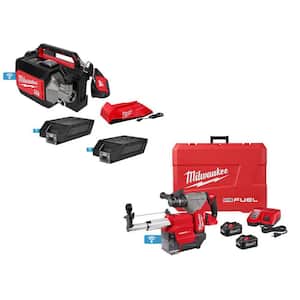 MX FUEL Lithium-Ion Cordless Briefcase Concrete Vibrator Kit W/M18 1-1/8 in. SDS -Plus Rotary Hammer/Dust Extractor Kit