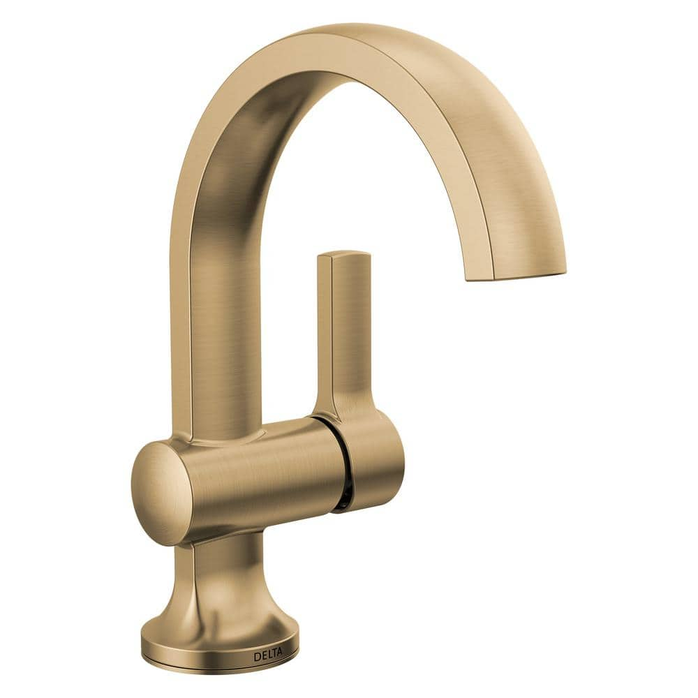 Delta Albion Single Handle Single Hole Bathroom Faucet with Drain Kit Included in Champagne Bronze