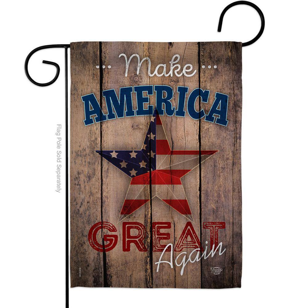 Patriotic Star and Stripes Double-Sided Garden Flag 13 x 18.5