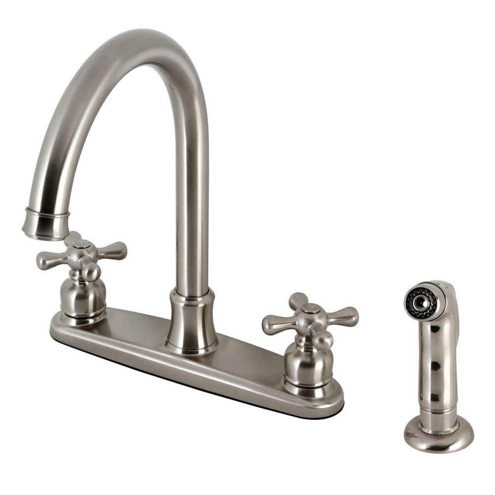 Kingston Brass Victorian 2-Handle Deck Mount Centerset Kitchen Faucets ...