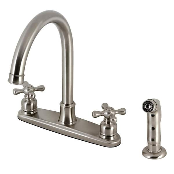 Kingston Brass Victorian 2-Handle Deck Mount Centerset Kitchen Faucets ...