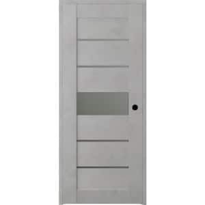 Vona 07-06 30 in. x 80 in. Left-Handed 5-Lite Frosted Glass Solid Core Light Urban Wood Single Prehung Interior Door