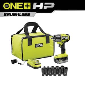 ONE+ HP 18V Brushless Cordless 4-Mode 1/2 in. Impact Wrench Kit with Sockets, 4.0 Ah Battery, and Charger