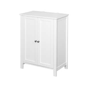 23.62 in. W x 11.81 in. D x 31.5 in. H White Linen Cabinet with Double Door Adjustable Shelf