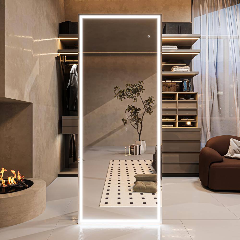 ORGANNICE 32 in. W x 79 in. H Rectangle LED Full Length Mirror with ...