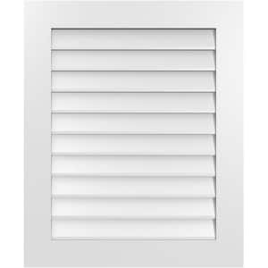 28 in. x 34 in. Vertical Surface Mount PVC Gable Vent: Decorative with Standard Frame