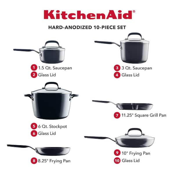KitchenAid 10 Piece Aluminum Cookware Set & Reviews