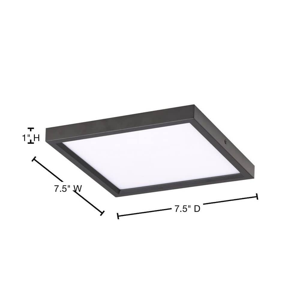 Coal Black 7.5" Slim LED Flush Mount Ceiling Light for Indoor/Outdoor