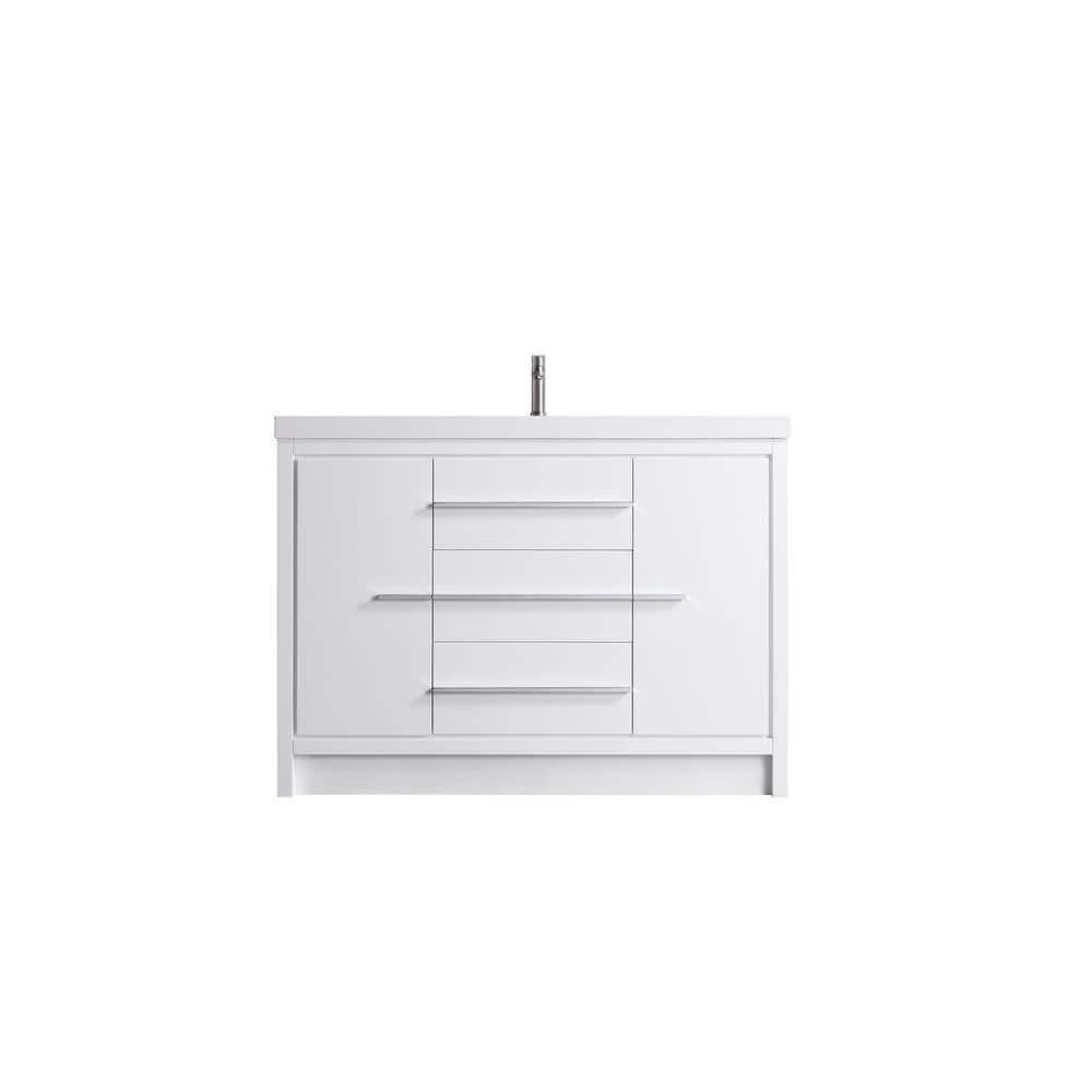 VSB 47.5 in. W x 19.75 in. D x 35 in. H Freestanding Bath Vanity with White