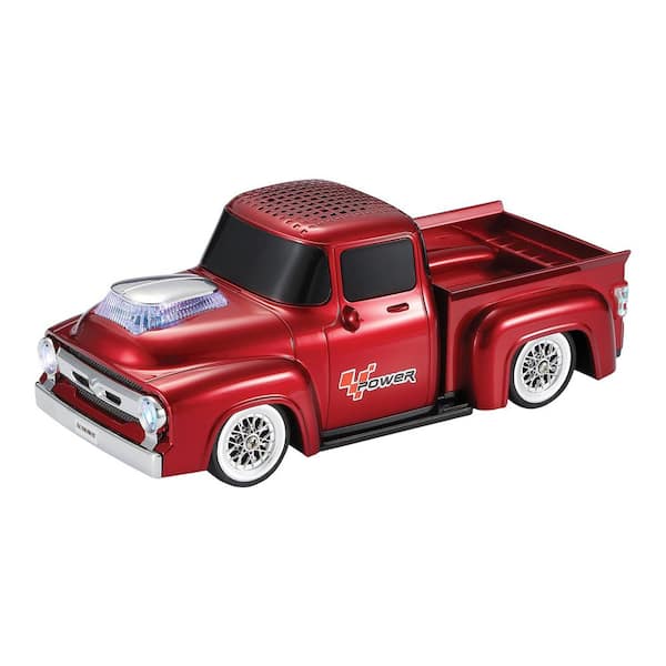 SoundRides TRK-5600BT 18-Watt Retro Ride Low-Rider Truck Bluetooth Speaker with WaveSync and Lights in Red