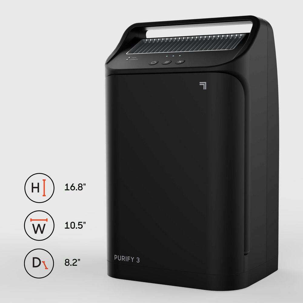 Black Portable HEPA Air Purifier with Odor Absorbing Filter