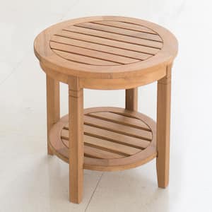 Gilmore 18 in. Natural Teak Wood Outdoor Side Table