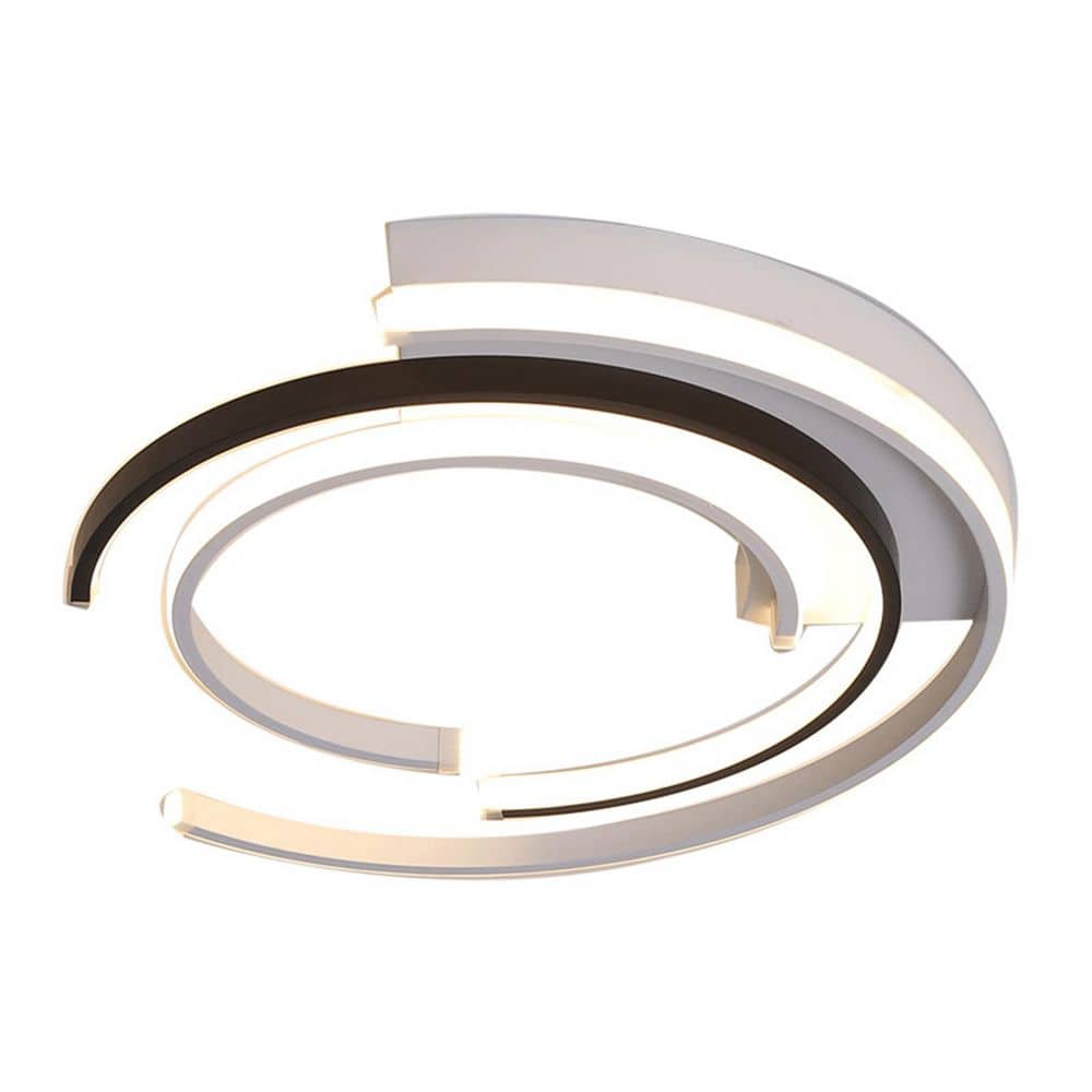 19.68 in. White and Black Modern Round Integrated LED Flush Mount Ceiling Light with Acrylic Shade (Warm Light) price history on PriceWatchPro