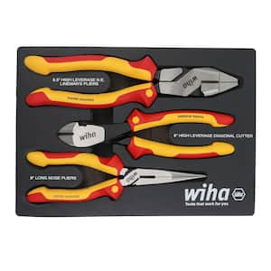 3-Piece Insulated Pliers and Cutters Tray Set