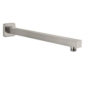 15.74 in. Brass Square Shower Arm in Brushed Nickel