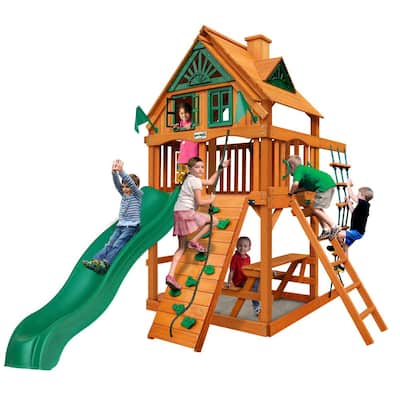Chateau Tower Treehouse Playset with Picnic Table and Slide