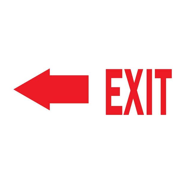 Brady 10 in. x 14 in. Plastic Exit With Left Arrow Safety Sign