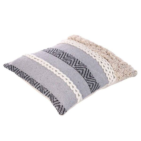 18 x 18 Handcrafted Cotton Accent Throw Pillows, Woven Lined