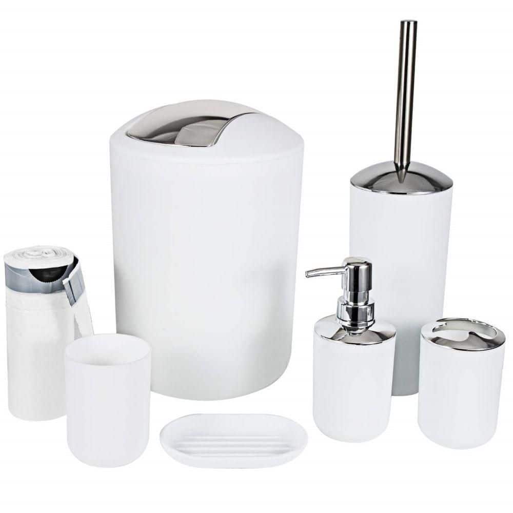 Hulife White Plastic Bath Accessory Set in the Bathroom Accessories  department at