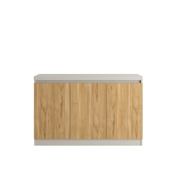 Manhattan Comfort Viennese 46.81 in. Off White and Cinnamon Buffet Stand