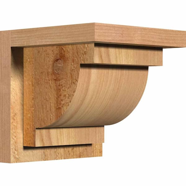 Ekena Millwork 8 in. x 8 in. x 8 in. Western Red Cedar Alpine Rough Sawn Corbel with Backplate