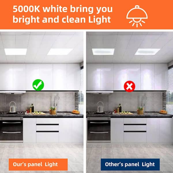 WYZM 2 ft. x 2 ft. 5800Lumens Integrated LED Panel Light 5000K Bright White edge-lit LED Flat Panel Light (6-Pieces)